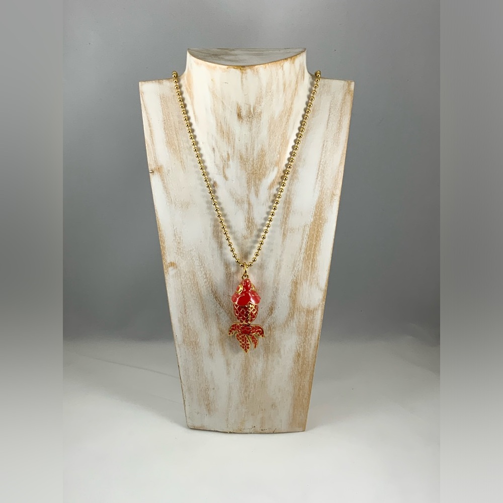 NWOT🌟COACH Koi Fish Pendant Necklace VERY RARE Coral